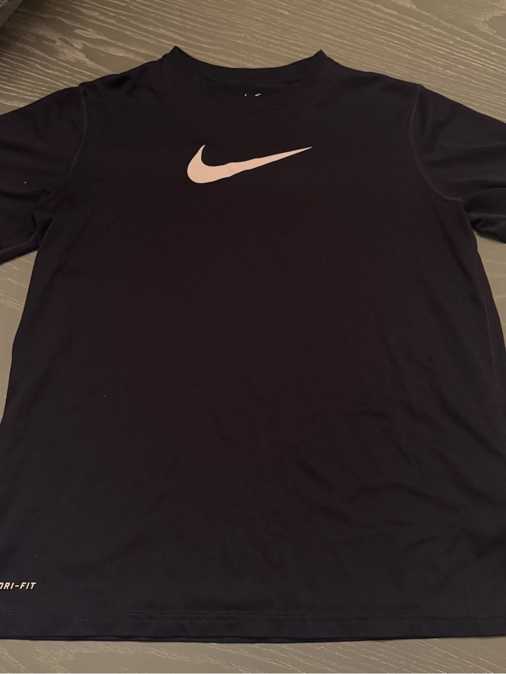 Nike Black Short Sleeve Athletic Tee with White Swoosh